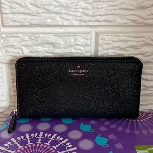 Used Once Kate Spade Sparkle Black Wallet